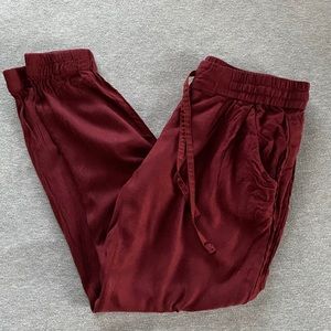Burgundy Ankle-Length Joggers
